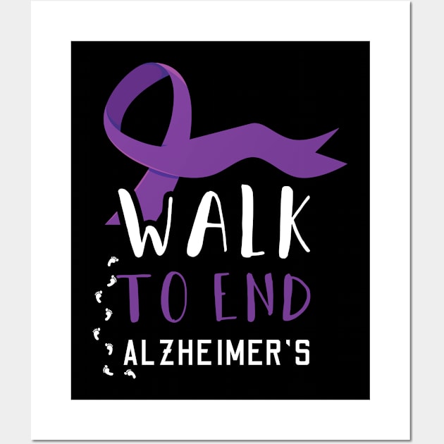 Walk To End Alzheimer Alzheimers Awareness Wall Art by CrissWild